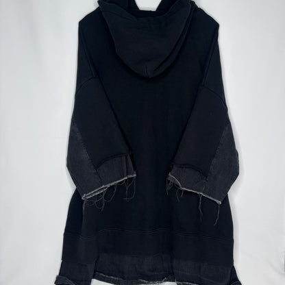 KIDILL Layered Look Oversized Pullover Hoodie Black