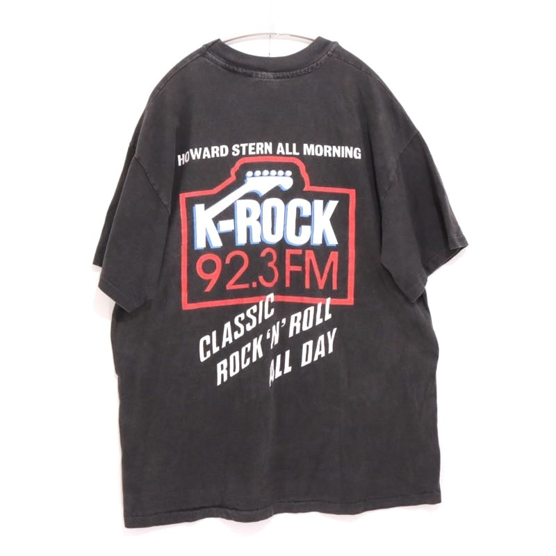 K-ROCK 90s Vintage Howard Stern Logo T-Shirt Black Size L