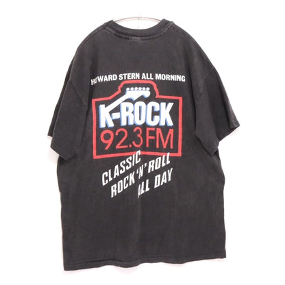 K-ROCK 90s Vintage Howard Stern Logo T-Shirt Black Size L