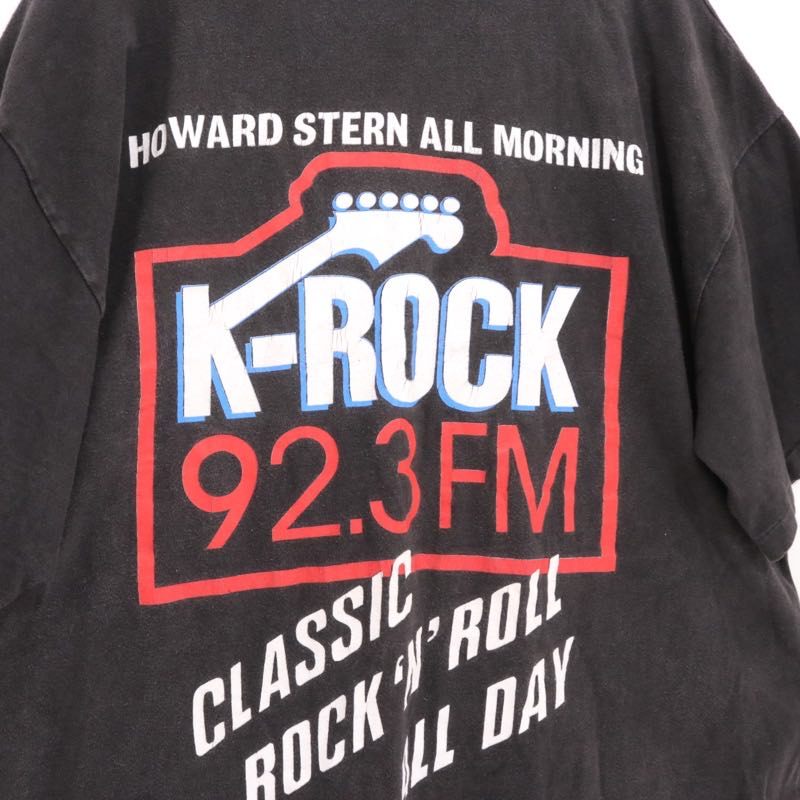 K-ROCK 90s Vintage Howard Stern Logo T-Shirt Black Size L