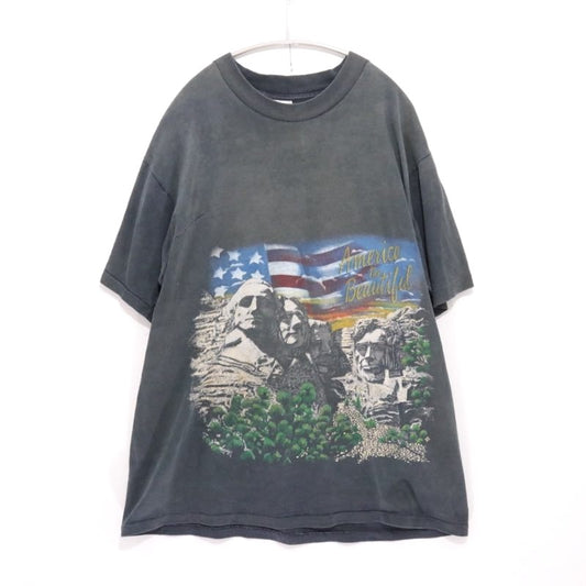 Mount Rushmore & Snake USA 90s Vintage T-Shirt Black Size L