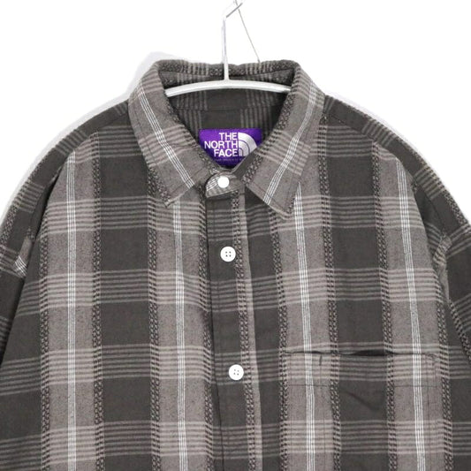 THE NORTH FACE PURPLE LABEL Plaid Dobby Shirt Gray Size L