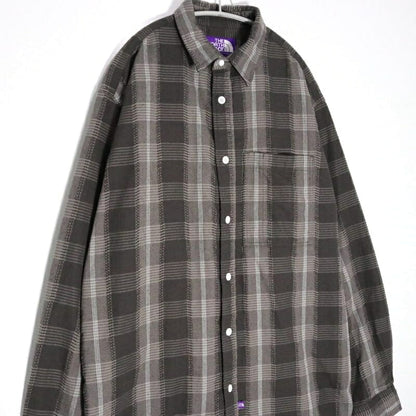 THE NORTH FACE PURPLE LABEL Plaid Dobby Shirt Gray Size L