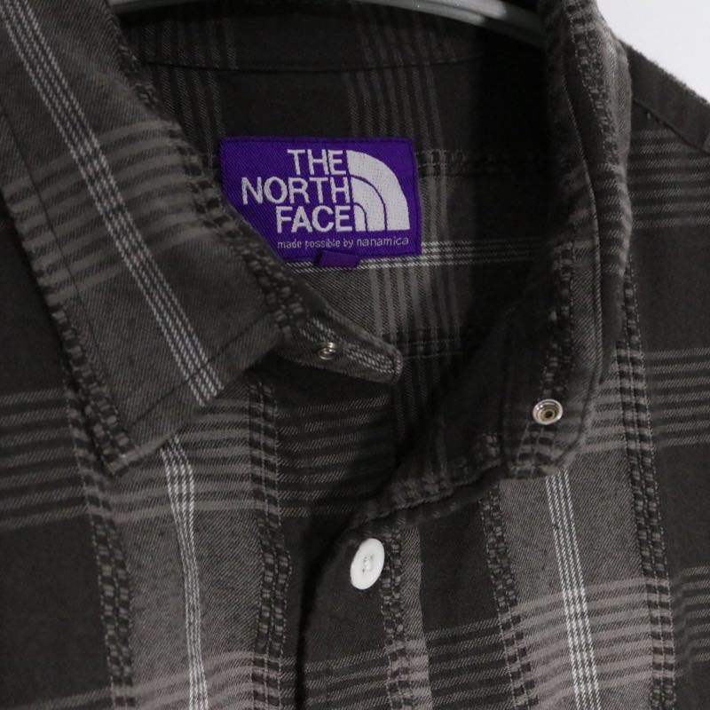 THE NORTH FACE PURPLE LABEL Plaid Dobby Shirt Gray Size L