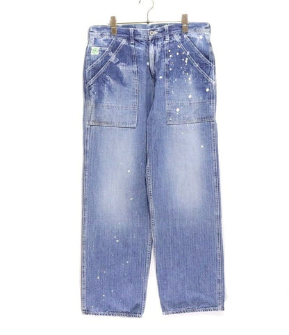 HECTIC Y2K Herringbone Paint Custom Bush Pants Blue Size M