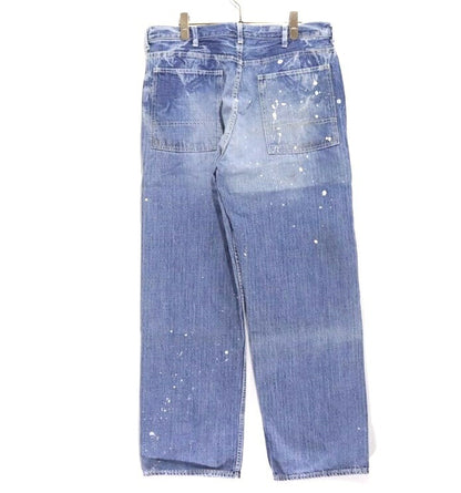 HECTIC Y2K Herringbone Paint Custom Bush Pants Blue Size M