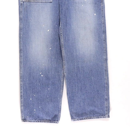 HECTIC Y2K Herringbone Paint Custom Bush Pants Blue Size M