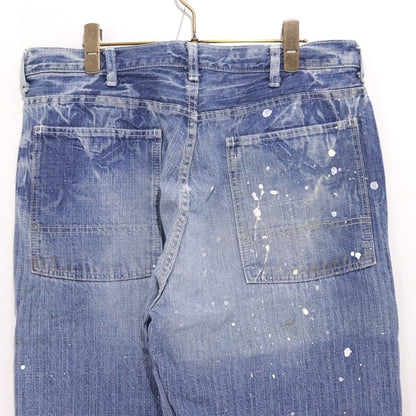 HECTIC Y2K Herringbone Paint Custom Bush Pants Blue Size M