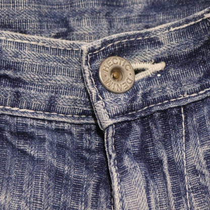HECTIC Y2K Herringbone Paint Custom Bush Pants Blue Size M