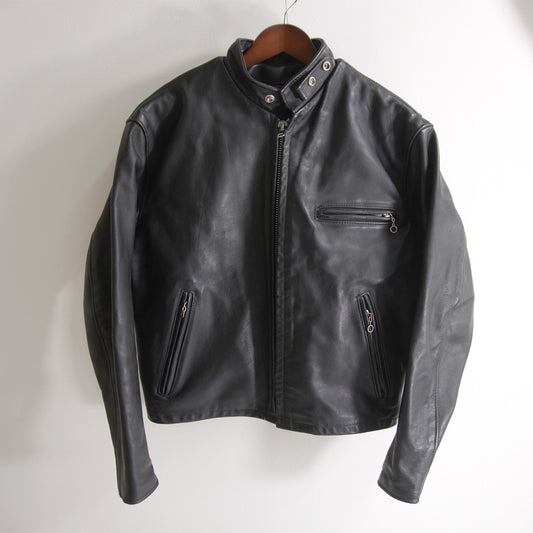 SCHOTT 641E Leather Single Rider Jacket w/ Boa Liner Size 42