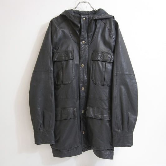 Sierra Designs Leather Down Mountain Parka Black Jacket Size M