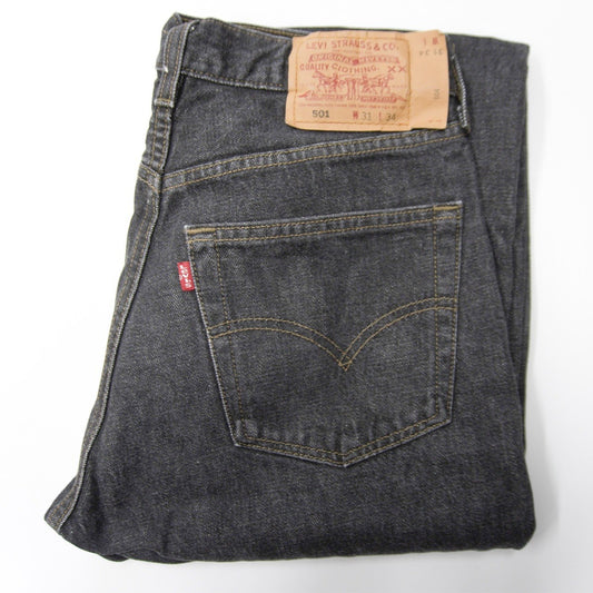wsm x LEVI'S 00s 501 USA Made Pre-Dyed Black Denim Size 31×34