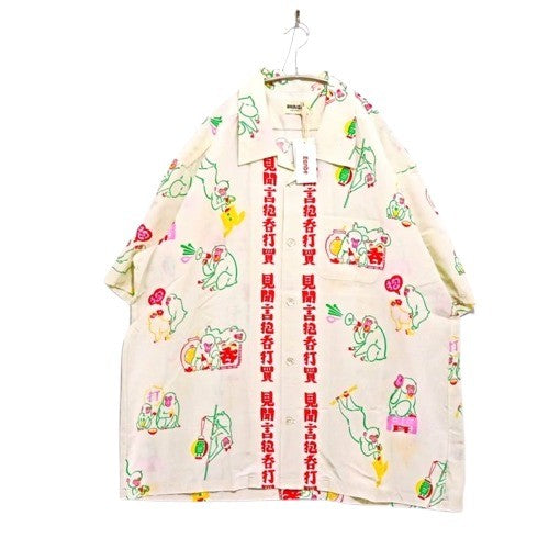 Eanbe x TUITACI "Haikai Saru" Aloha Shirt White Size 4