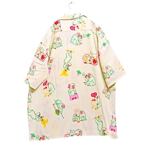 Eanbe x TUITACI "Haikai Saru" Aloha Shirt White Size 4