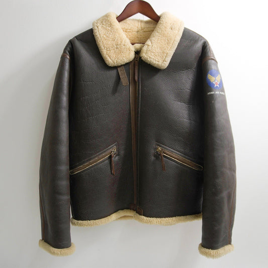 REAL MCCOY'S D-1 Mouton Leather Flight Jacket Size L