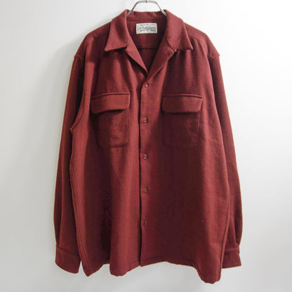 WACKO MARIA Wool Boxy Open Collar Long Sleeve Shirt Size XXL