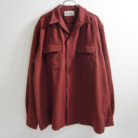 WACKO MARIA Wool Boxy Open Collar Long Sleeve Shirt Size XXL