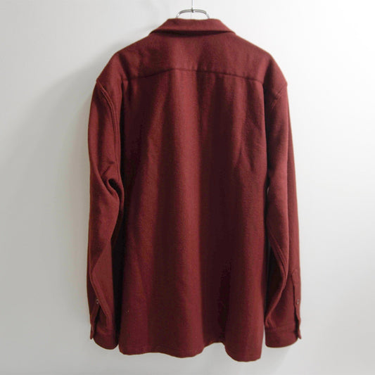 WACKO MARIA Wool Boxy Open Collar Long Sleeve Shirt Size XXL