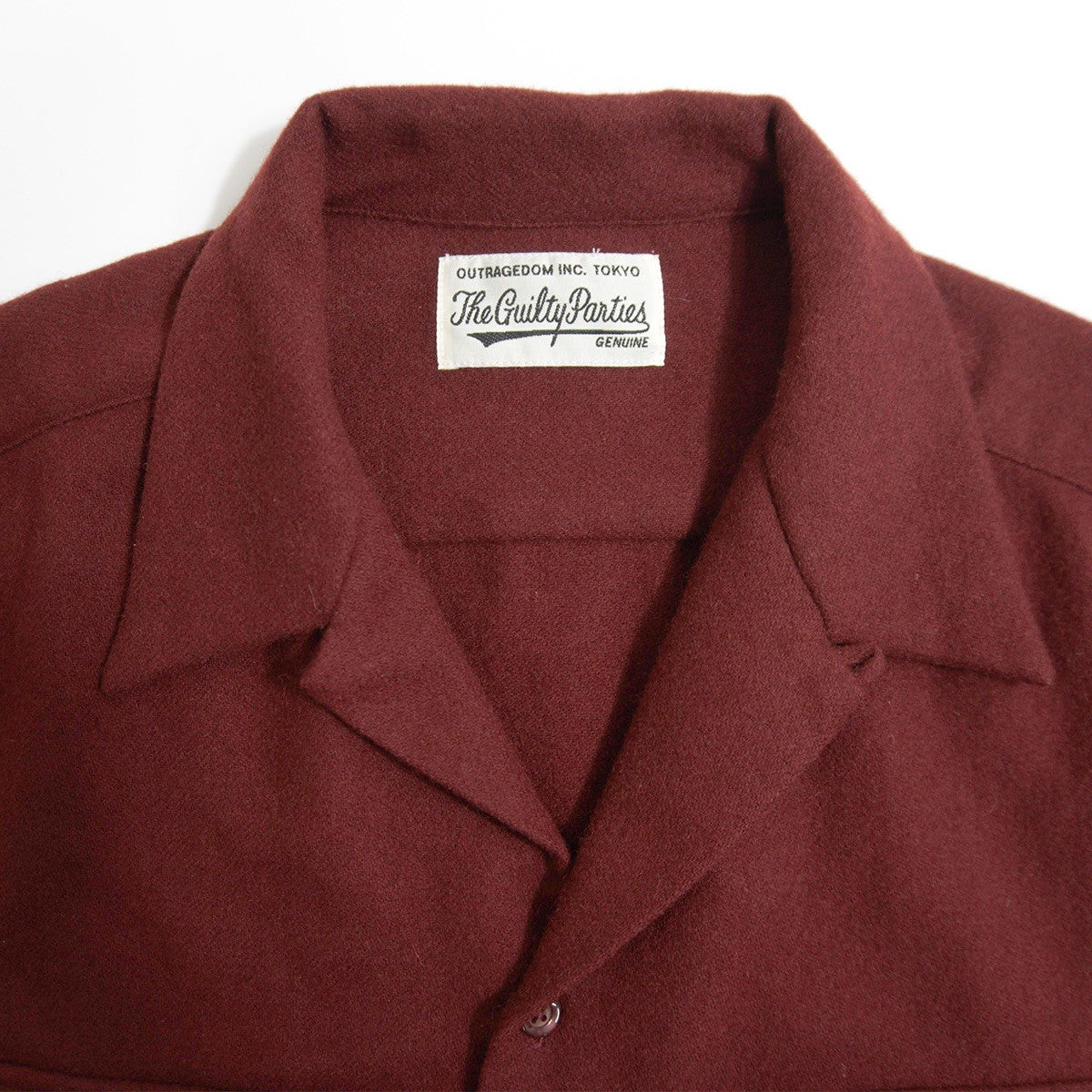 WACKO MARIA Wool Boxy Open Collar Long Sleeve Shirt Size XXL