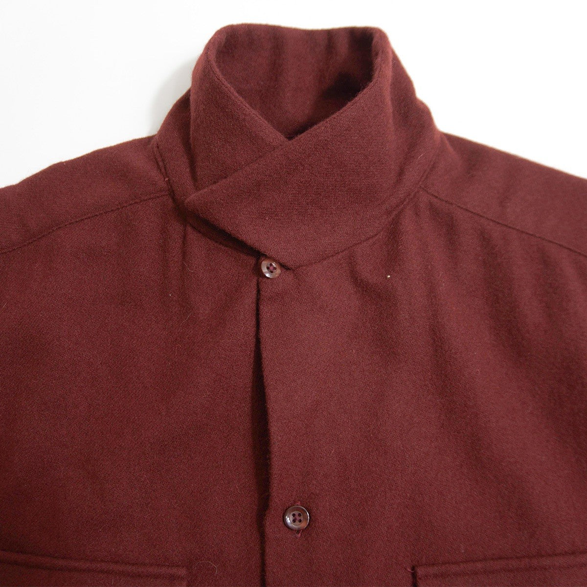 WACKO MARIA Wool Boxy Open Collar Long Sleeve Shirt Size XXL