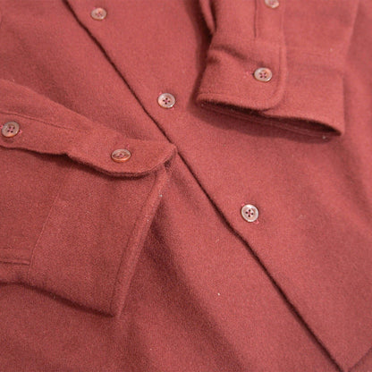 WACKO MARIA Wool Boxy Open Collar Long Sleeve Shirt Size XXL
