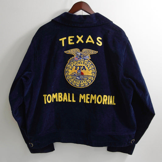 FFA Vintage Texas Corduroy Work Jacket Navy Size 48