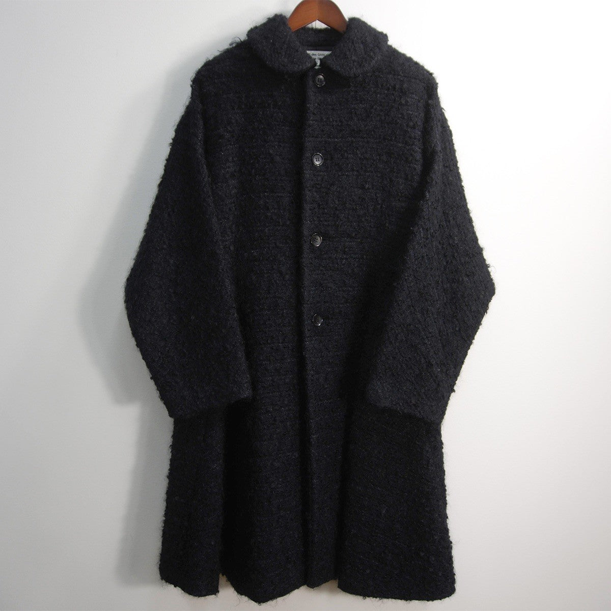 COMME des GARCONS Round Collar Tweed Wool Mohair Coat Size M