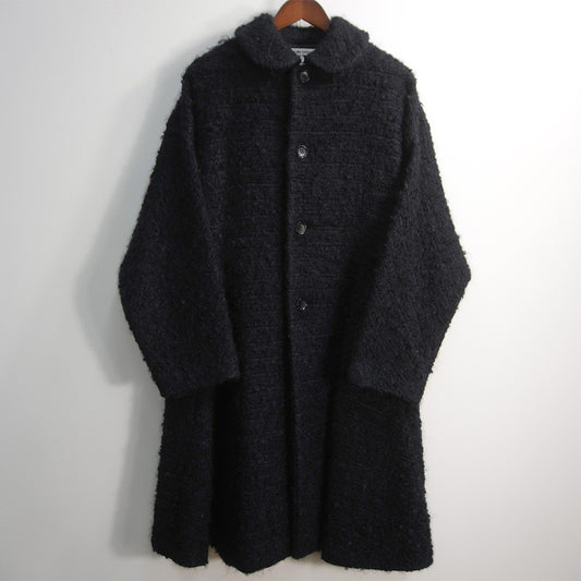 COMME des GARCONS Round Collar Tweed Wool Mohair Coat Size M