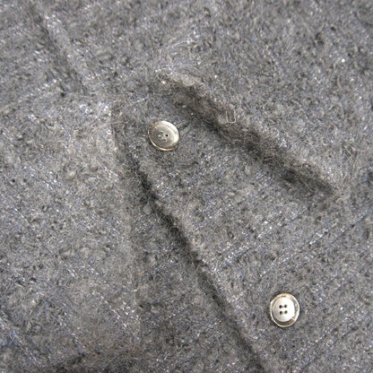 COMME des GARCONS Round Collar Tweed Wool Mohair Coat Size M