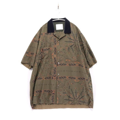 sacai 20AW Dr. Woo Bandana Print Shirt Khaki Size 4