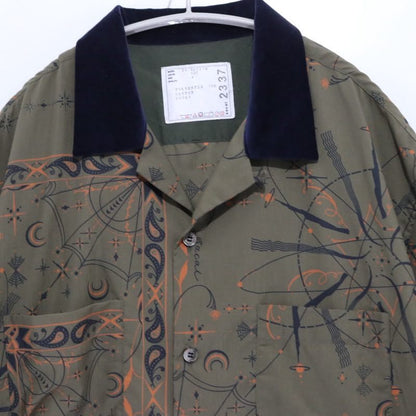 sacai 20AW Dr. Woo Bandana Print Shirt Khaki Size 4