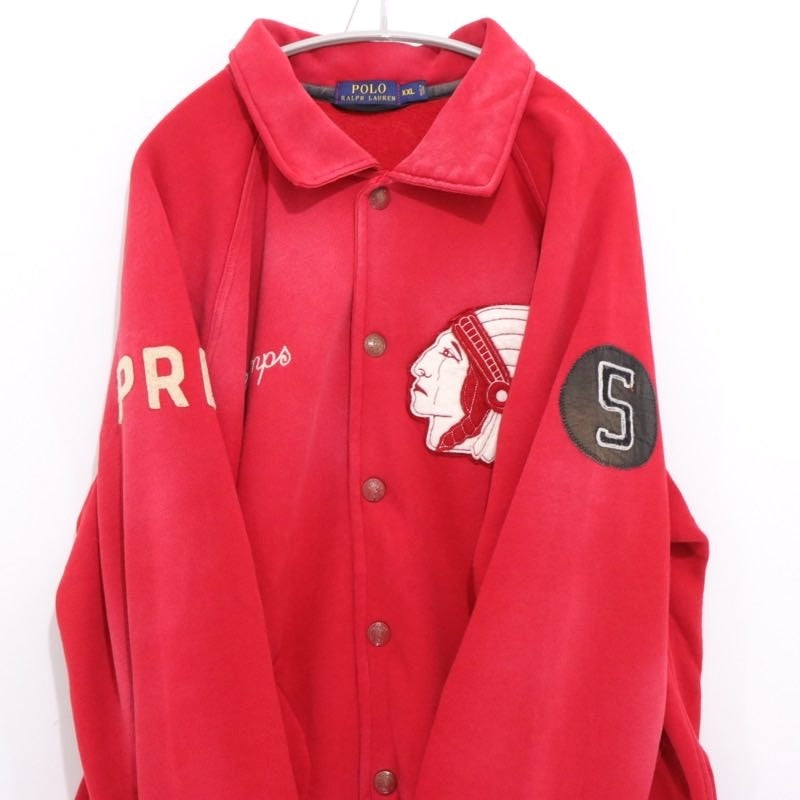 Polo Ralph Lauren Native Patch Varsity Jacket Red Size XXL