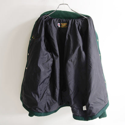 SKOOKUM Melton Leather Varsity Jacket Green Gray Size 42