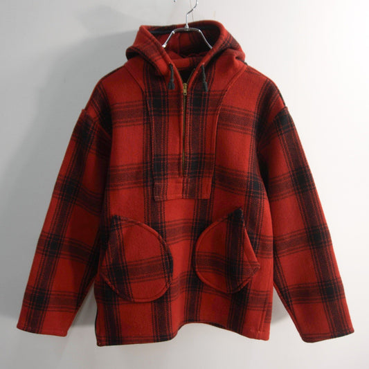 WAREHOUSE Melton Half-Zip Check Jacket Size 40