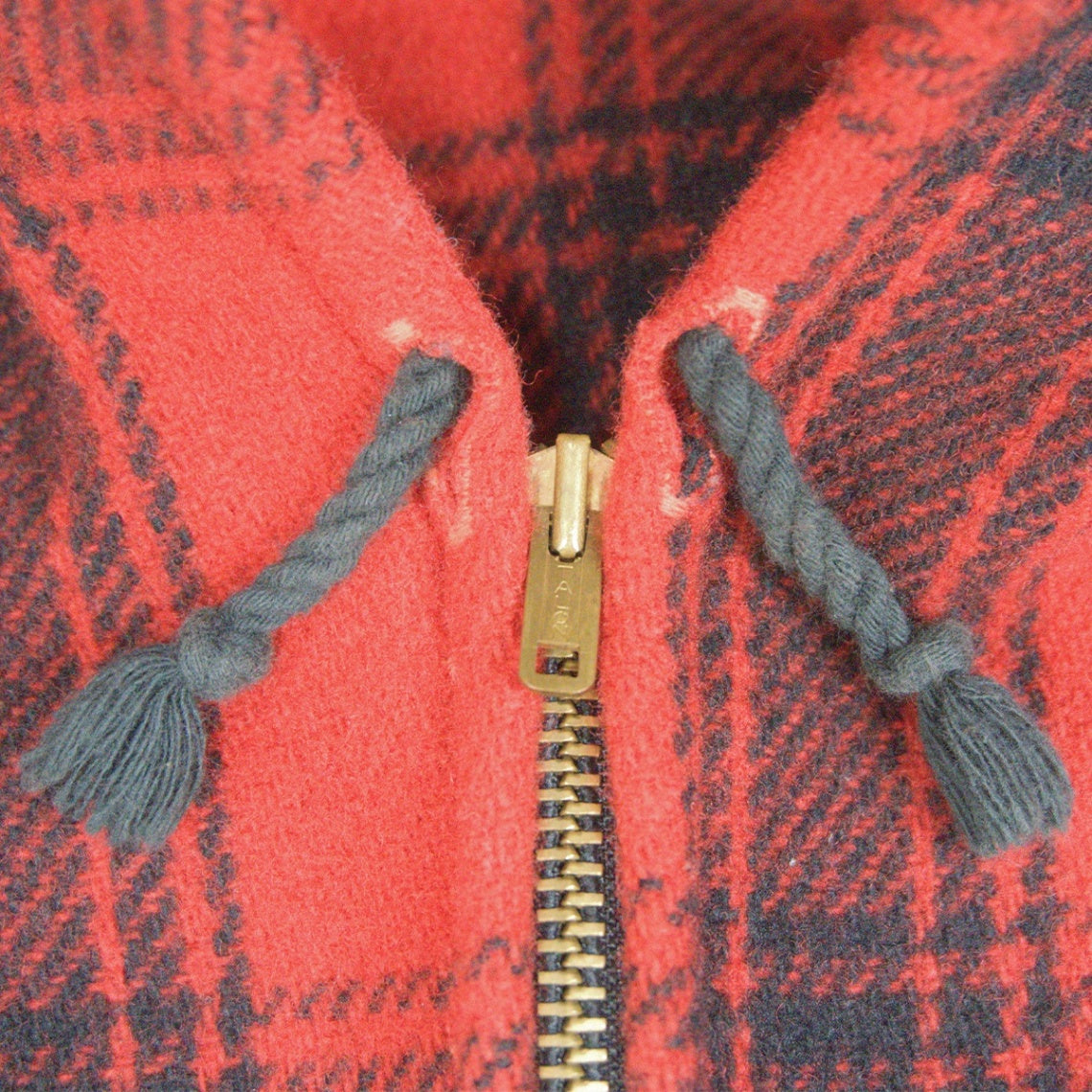 WAREHOUSE Melton Half-Zip Check Jacket Size 40