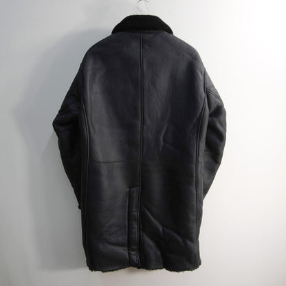 EMMETI SAXTON Mouton Lamb Leather Coat Black Size 48