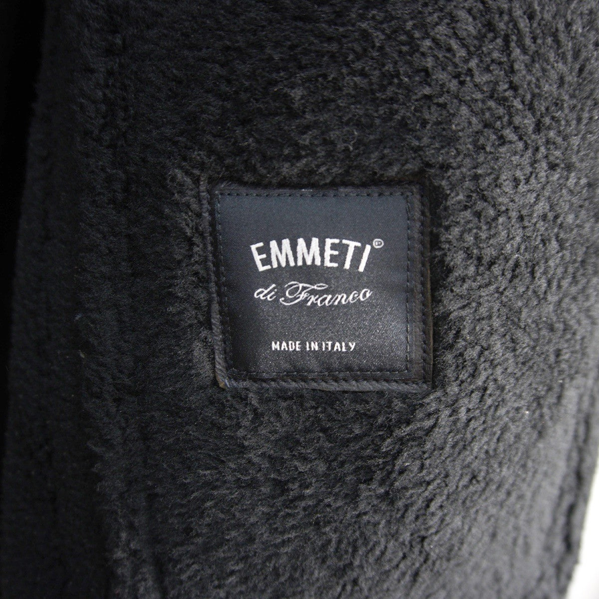 EMMETI SAXTON Mouton Lamb Leather Coat Black Size 48