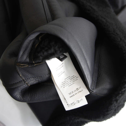 EMMETI SAXTON Mouton Lamb Leather Coat Black Size 48