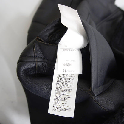 EMMETI SAXTON Mouton Lamb Leather Coat Black Size 48