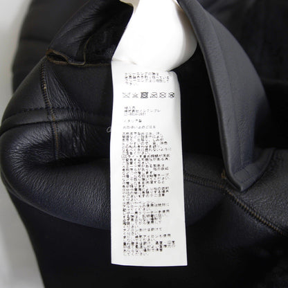 EMMETI SAXTON Mouton Lamb Leather Coat Black Size 48