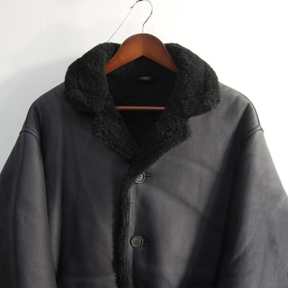 EMMETI SAXTON Mouton Lamb Leather Coat Black Size 48