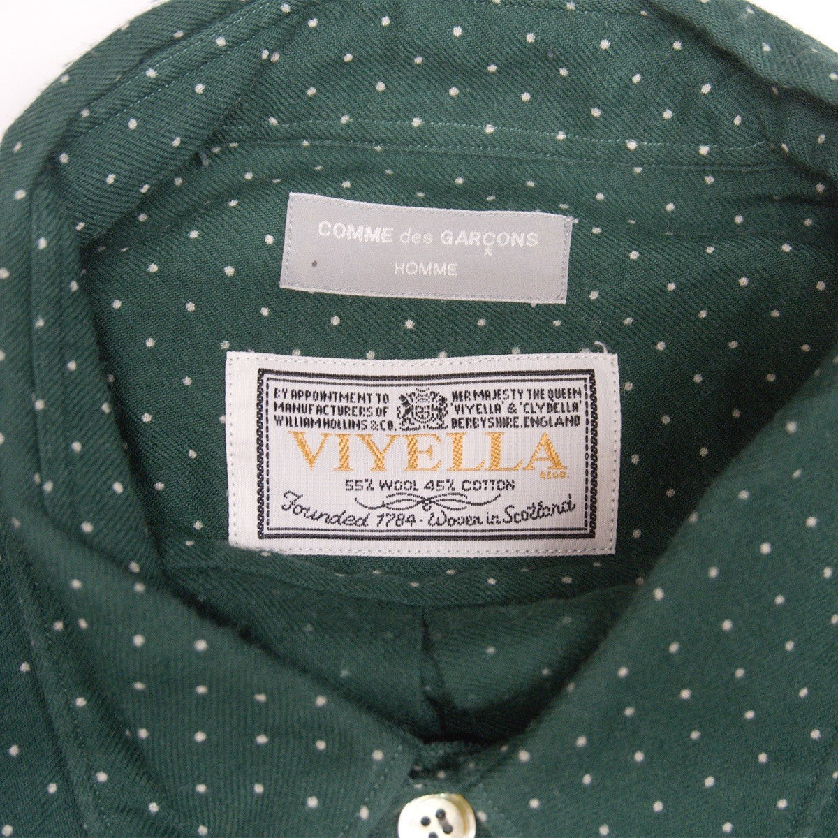 COMME des GARCONS HOMME 80s Wool Cotton Dot Shirt