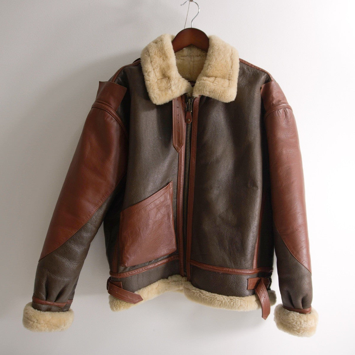 JAC LEATHER B-3 WWII Sheepskin Mouton Bomber Jacket Size 40