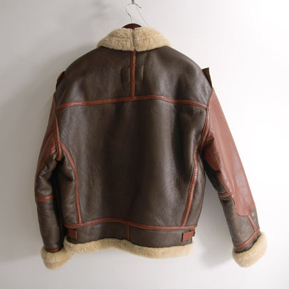 JAC LEATHER B-3 WWII Sheepskin Mouton Bomber Jacket Size 40