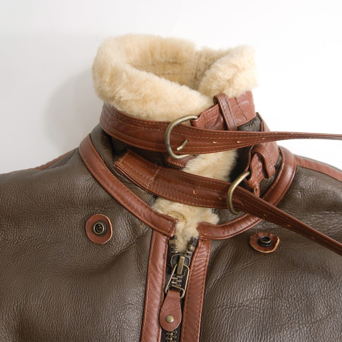 JAC LEATHER B-3 WWII Sheepskin Mouton Bomber Jacket Size 40
