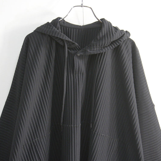 HOMME PLISSE ISSEY MIYAKE Pleated Hoodie Black Size 2