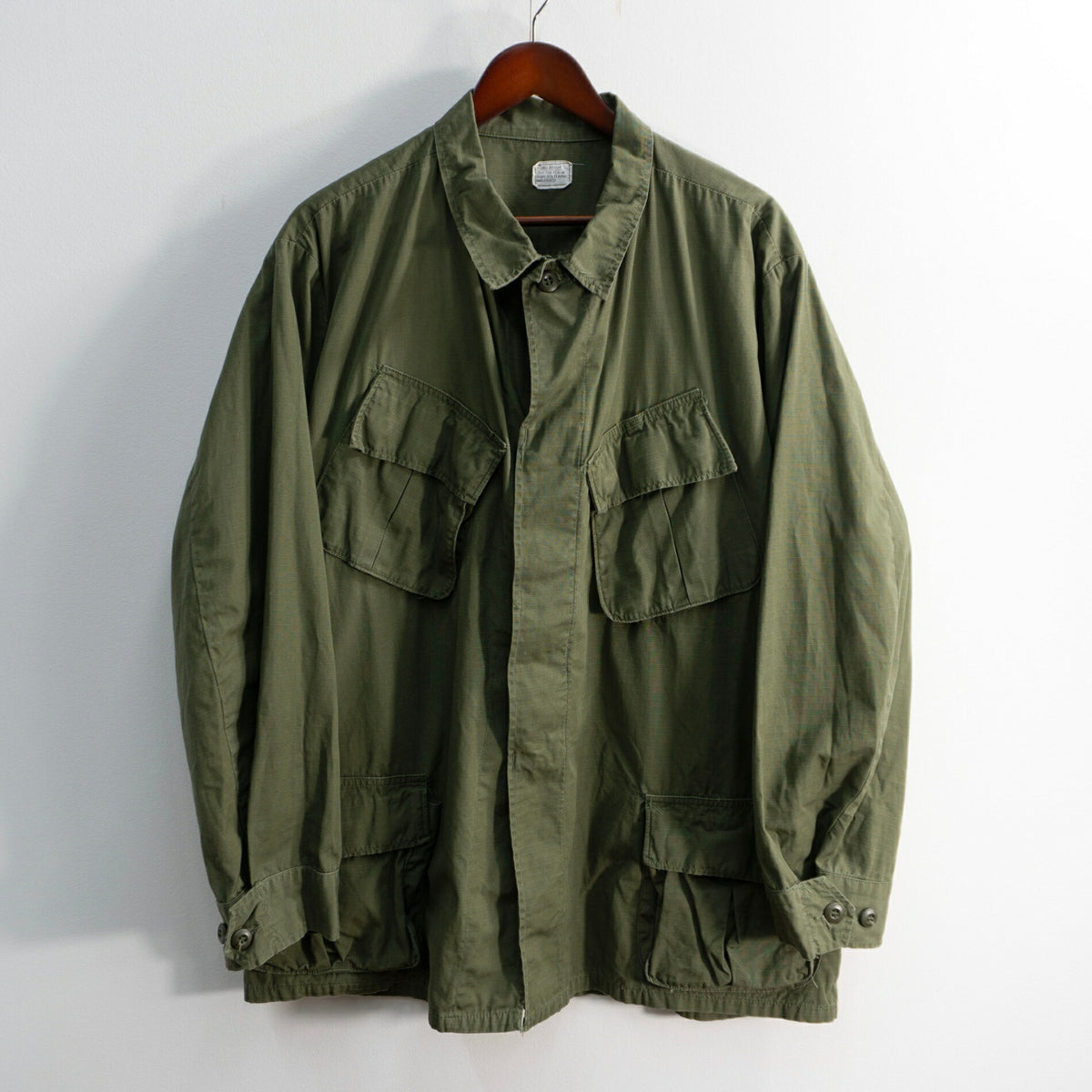 US ARMY 70s Ripstop Jungle Fatigue Jacket Size X-LARGE