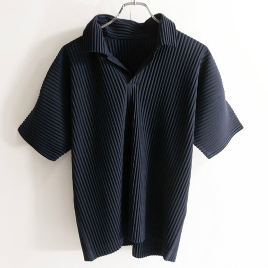 HOMME PLISSE ISSEY MIYAKE Pleated Polo Black Size 2