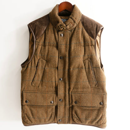 POLO RALPH LAUREN Leather Yoke Wool Down Vest Size L