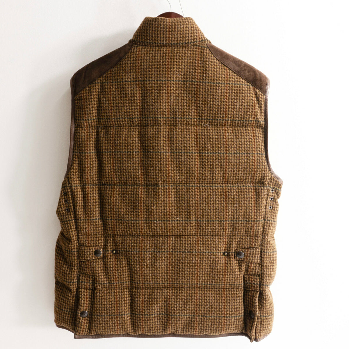 POLO RALPH LAUREN Leather Yoke Wool Down Vest Size L